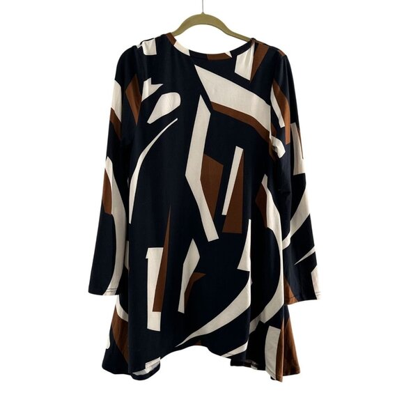 Lildy Printed Handkerchief Hem Tunic Top Size S-M Retro Hippie 70s Colorblock - Picture 9 of 9